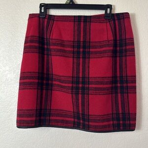 Joe Fresh Wool  Blend-Red and Black Women's Skirt